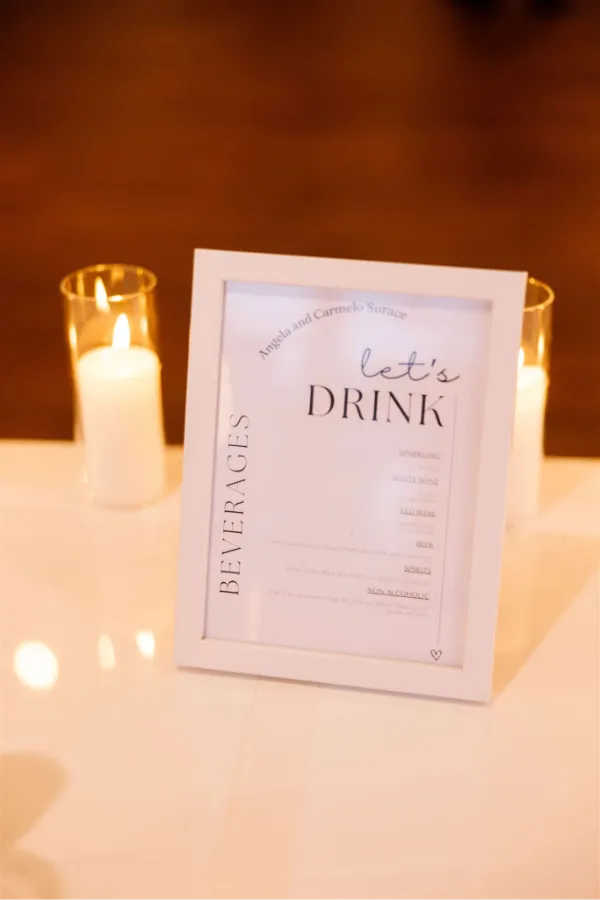 Let's drink wedding sign