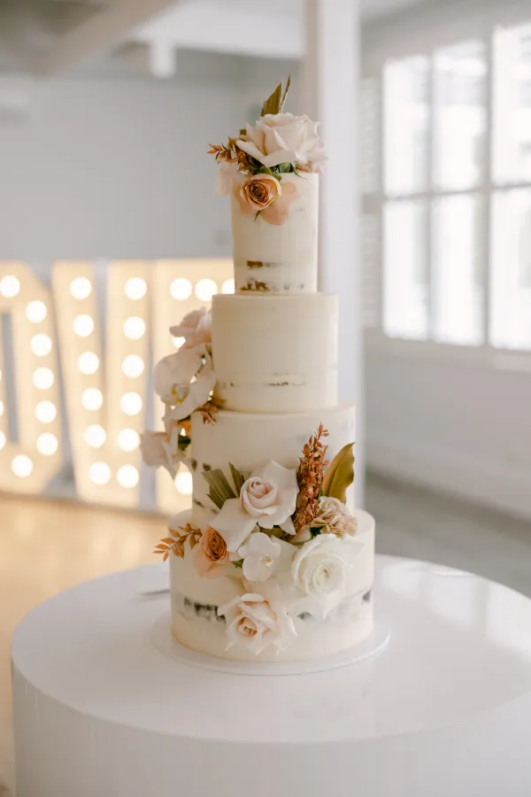 Naked Floral Wedding Cake