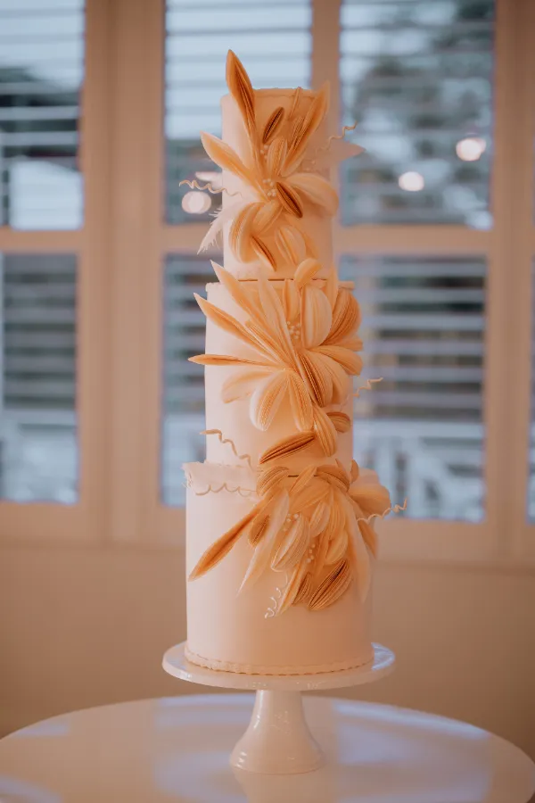 Textured Pink Wedding Cake