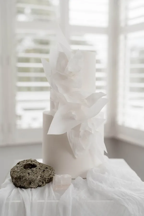 Textured White Wedding Cake