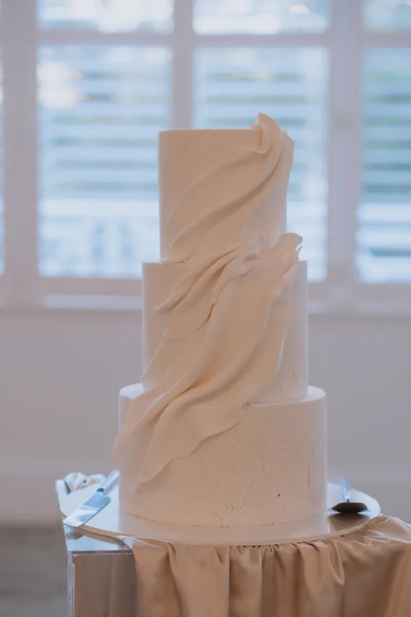 Three Tier Textured Wedding Cake