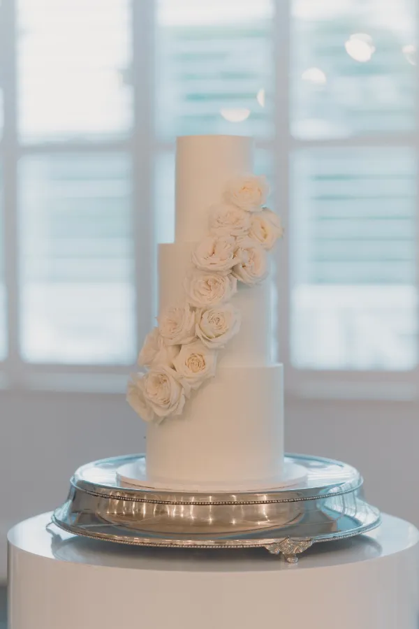 White Floral Wedding Cake
