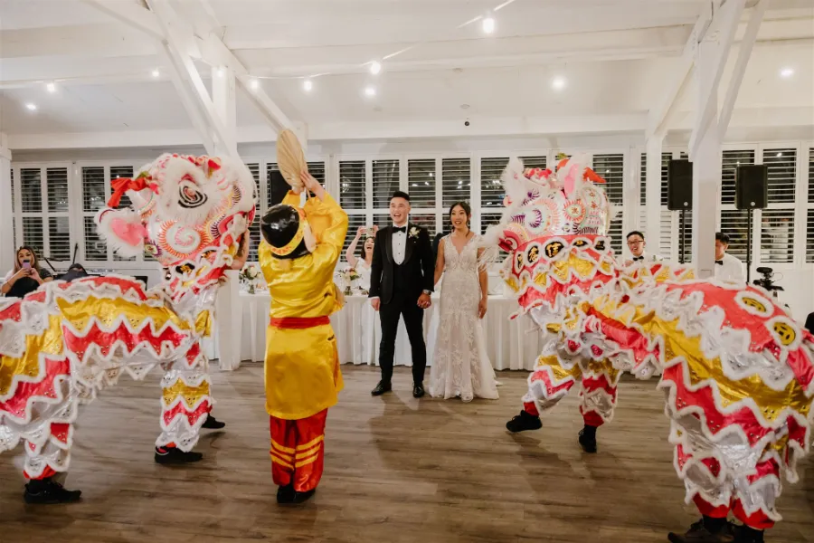 Chinese wedding venue lion dance