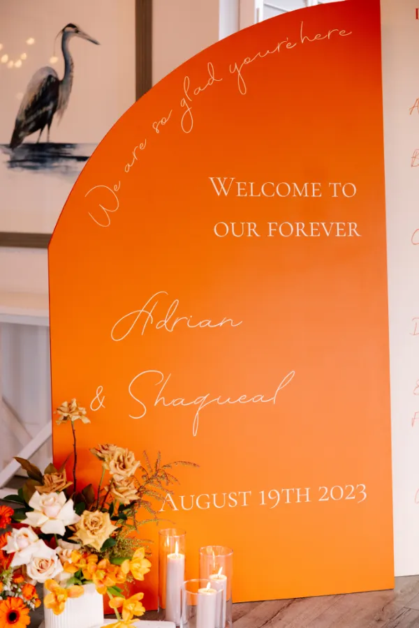Bright Wedding Entrance Sign