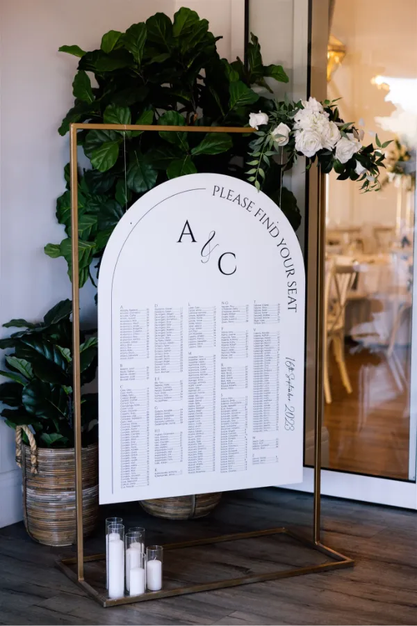 wedding guest seating sign