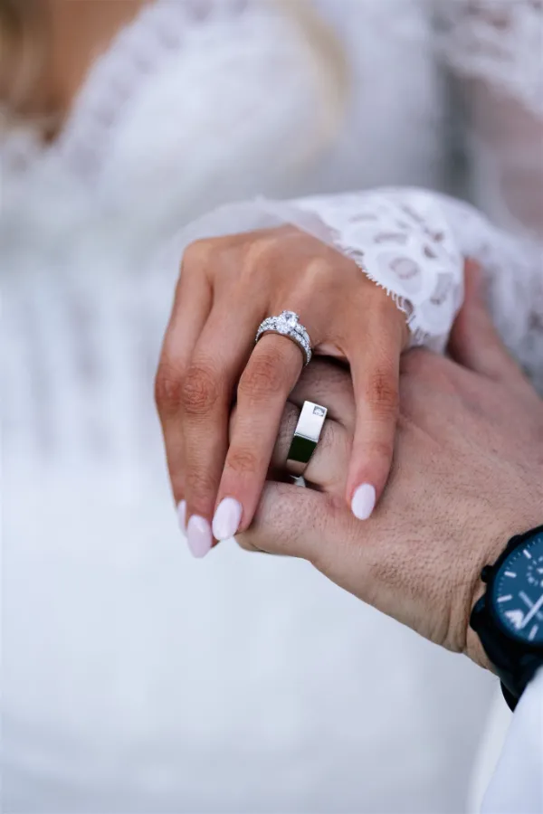 bridal couple  hands