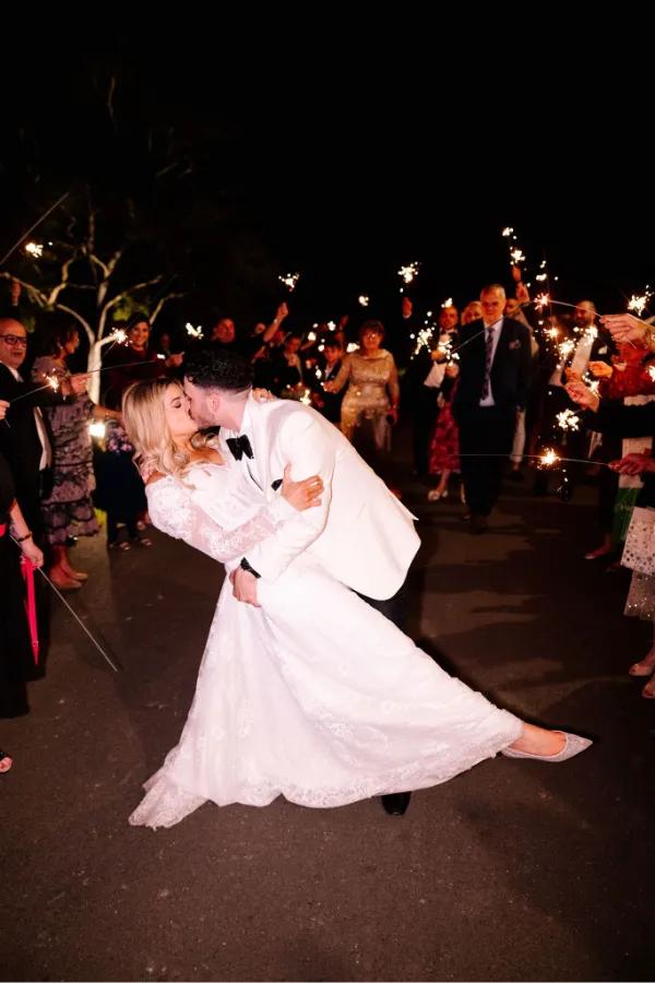 farewell wedding kiss