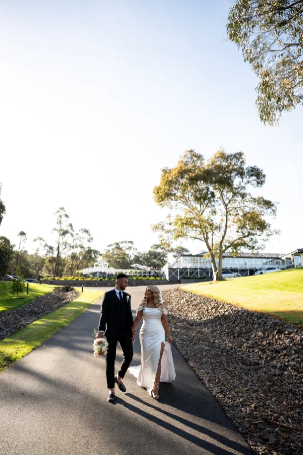 Bride and Groom Wedding Venue Driveway Large Property