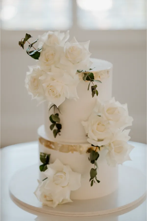 Gold Leaf Wedding Cake