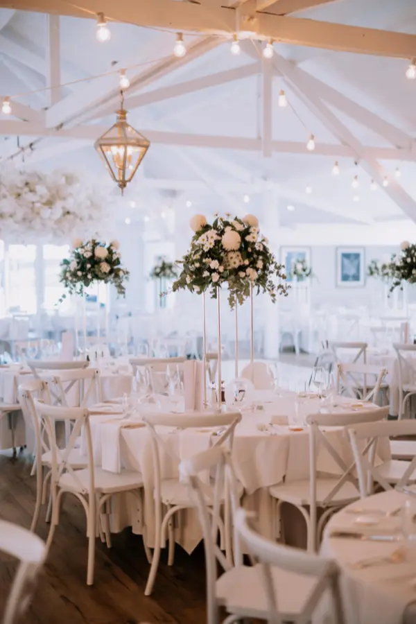 Seated Wedding Reception White Linen