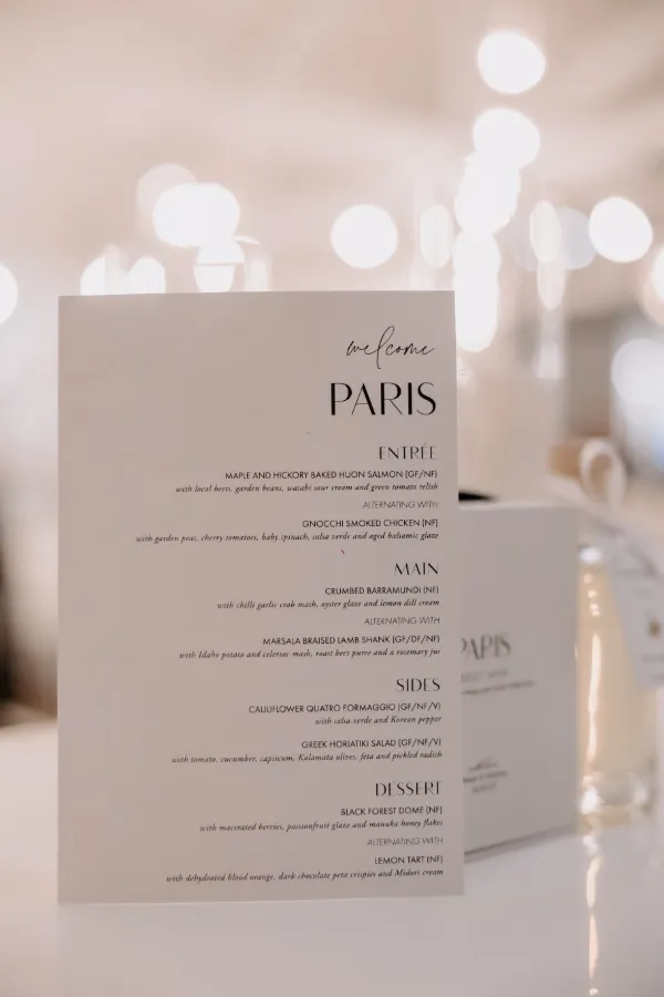 Wedding Menu