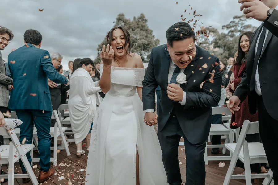 Melbourne wedding ceremony aisle walk