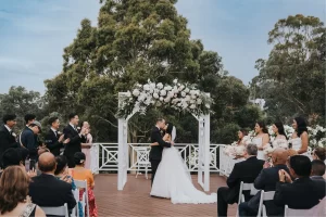 First Kiss Wedding Ceremony Outdoor