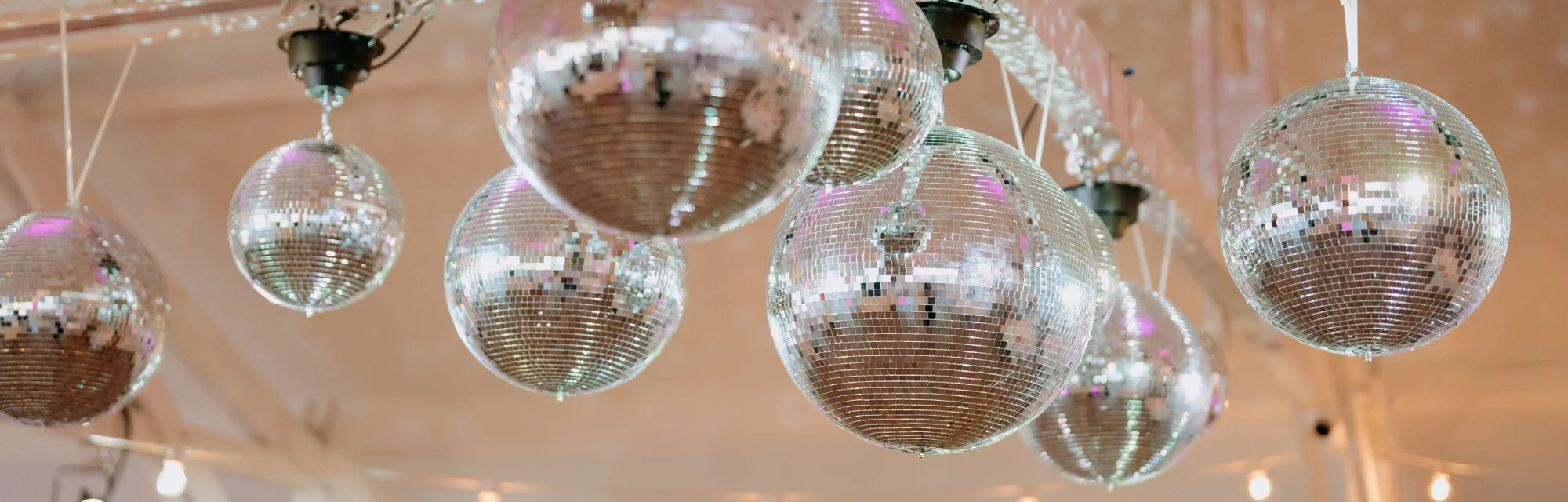 Banner - Functions Dancefloor Disco Balls Close Up
