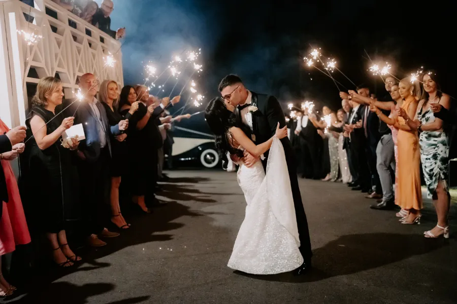 Sparkler Exit Kiss Outdoor Mandap
