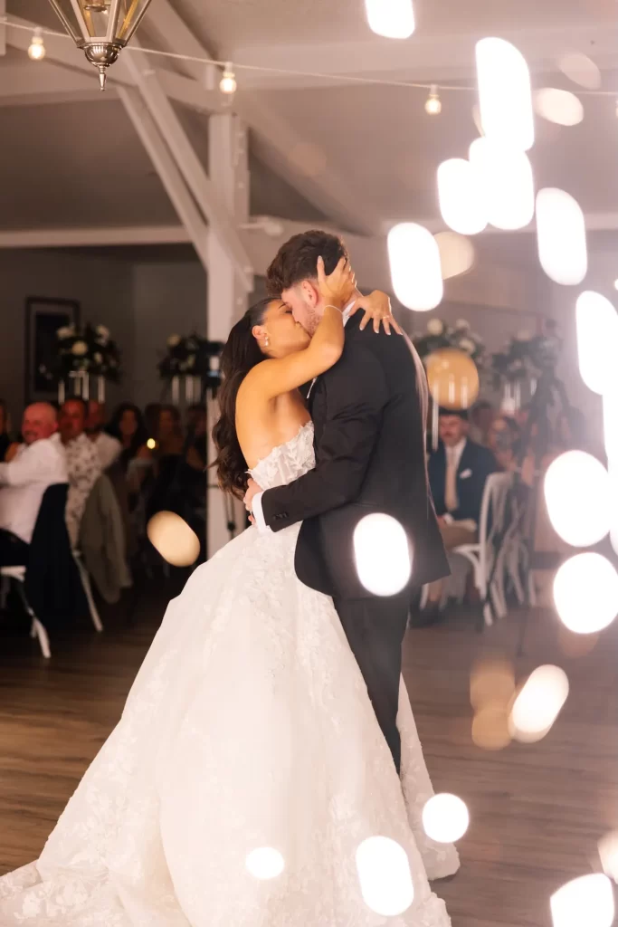 European wedding first dance with sparklers