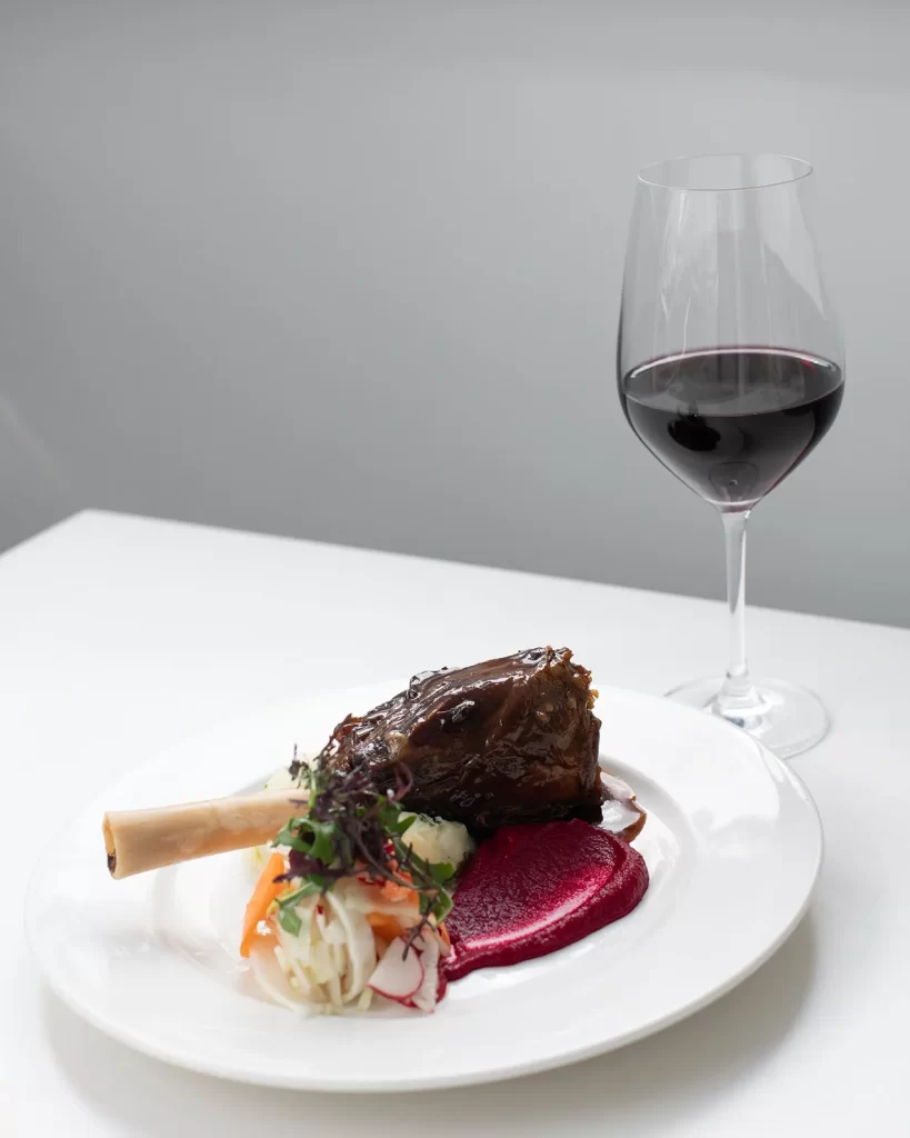Bramleigh Estate lamb shank and red wine wedding menu